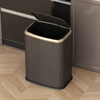 KUK stainless steel trash can 15L titanium empty black push-type with lid bathroom toilet living room gap high appearance light luxury