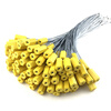 Jiuqiangu steel wire seal, disposable tightening metal tie seal, logistics container anti-theft lead seal, water and electricity instrument anti-disassembly and anti-adjustment package yellow 100 strips 50CM