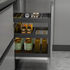 Funwutou all-aluminum seasoning basket three-layer drawer-type damping buffer cabinet pull basket kitchen storage floor cabinet basket 300 cabinet
