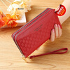 Weiltili 2024 New Women's Wallet Long Large Capacity Double Zipper Hand Wallet Women's Double Layer Clutch Bag Wallet Bag Dark Pink