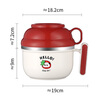 Youlunmei student lunch box, special for office workers to bring meals in the canteen, large-capacity rice bowl with lid, stainless steel lunch box, single - red, free folding tableware #304 stainless steel