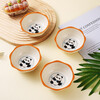 Household underglaze color internet celebrity cute style cream style cute panda polygonal dipping dish small flavor dish 1 pack