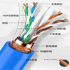 Anpuhua Communications Category 6e network cable household Gigabit oxygen-free copper double-shielded outdoor monitoring line super speed 0.58 copper-clad silver Gigabit-Blue 300 meters