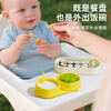PUTOT children's divided dinner plate, portable lunch box, suction cup, silicone food bowl, microwave heating baby lunch box tableware