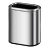It is said that the lidless direct throw narrow gap trash can 2025 new household dormitory with stainless steel pressure ring large capacity living room kitchen bathroom toilet gap special hotel office high-end light luxury with pressure ring model with inner bucket-7L sand silver steel