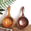 Water spoon Korean style whole wood handle solid wood measuring spoon large natural color large leaf camphor water scoop 375ml