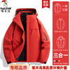 Woodpecker Jacket 3-in-1 Men's and Women's New Jacket Men's Couple's Jacket Autumn and Winter Mountaineering Clothing Ski Clothes Men's Black (3-in-1 with liner) XL (recommended 135-150 pounds)