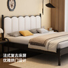 Cheng Guanyu Free door-to-door delivery Iron bed double bed master bedroom king bed modern simple soft-packed bed row frame iron bed exquisite black piano key single bed 1.5 meters * 2 meters thick carbon steel