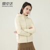 Flying in the Snow Short Thin Down Jacket Women's New Thin Hooded Warm Casual Fashionable Versatile Jacket Off-White L
