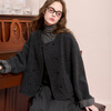 Tricolor Sheep Wool 2025 Winter New Style Fragrant Wool Coat Short Spliced Single Face Wool Jacket M Dark Gray M 160/84A