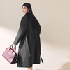 Eveli Jiang Xin endorses the store's popular camel hair mulberry silk high-end double-sided woolen coat wool coat for women winter dark gray S 90-115 catties