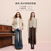 Sancai Sheep Wool 2025 Winter New Fragrant Wool Coat Round Neck Short Coat M Apricot M 160/84A