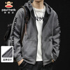 Paul Frank Jacket Men's Spring and Autumn American Jacket Men's Trendy Brand Hooded Cardigan Sweatshirt Men's Top Dark Gray XL