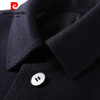 Pierre Cardin woolen coat men's jacket lapel solid color mid-length warm cashmere jacket coat