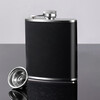 Baijie wine bottle 304 stainless steel portable leather wine bottle outdoor thickened white wine bottle flat wine bottle 170ml + funnel