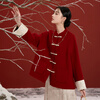 Tricolor Red Plum Yingxue 2025 Winter New Sheep Wool Double-sided Wool Coat Loose Short C Cherry Red S 155/80A