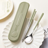 National style student portable tableware set for one person 316 stainless steel food grade chopsticks and spoon set tableware storage box Antibacterial grade 316 chopsticks and spoon two-piece set