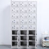 Hard hat storage cabinet 40 dust-free workshop factory employee locker shoe cabinet 24-door layered locker with lock roll cabinet information filing cabinet nine-door locker (gray white) 0.9mm ultra-thick and durable