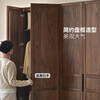 Genji Muyu solid wood wardrobe modern simple double-door large wardrobe household black walnut bedroom storage cabinet 1.6 meters wide/2.0 meters high wardrobe