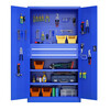 Baigang heavy-duty tool cabinet multi-functional storage cabinet auto repair tool accessories storage cabinet workshop storage cabinet with mesh plate blue with mesh two drawers BG-GJ-1150