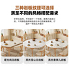 Senlushi slate solid wood dining table and chairs complete set Home living room small apartment with induction cooker square and round dining table Matte pure white slate-log color frame-Lingzhi chair 1.35m One table and four chairs