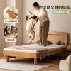 Genji Muyu solid wood children's bed simple single bed boy girl small bed children's bed 1.2*2m (beech wood color)