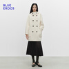 BLUE ERDOS Sun Qian's same style autumn and winter new 100% sheep wool simple double-breasted hooded coat B256K5705 white M (165)