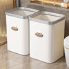 Bun Peng trash can, large-capacity press ring, special storage for home kitchen, dormitory, extra thick and durable paper basket, bathroom paper basket, tender yellow, free sausage mouth stickers, 17L*2 pack