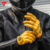 TKNE autumn and winter motorcycle gloves windproof and warm sheepskin retro KP10/brown winter style-velvet XL