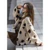 TonLion 2025 Autumn and Winter Women's Stand Collar Fully Printed Hand-Length Imitation Lamb Hair Jacket