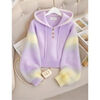 XiangDuoEr (XiangDuoEr) Korean purple loose lazy style high-end hooded sweater 2025 autumn new style casual knitted top Purple 3434# M recommended within 100 pounds