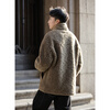 TonLion 2025 Winter Men's Stand Collar Contrast Color Trimmed Imitation Lamb Wool Thick Jacket