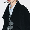MO&Co. Woolen Coat 2025 Winter New Product One-button High Collar Diagonal Plaid Design Double-sided Woolen Coat MBE4OVC041 Black S /160