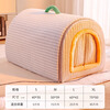 Bei Chuzhong Cat House Warmth Winter Closed Special Cat House Removable and Washable Cat House Pet Kennel Universal for Four Seasons Striped Portable Nest - M Size Suitable for pets weighing less than 15 pounds Thickened and warm Soft and comfortable