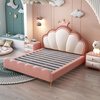 Crown children's bed girl pink leather bed princess bed cute girl bed soft bag backrest dream children's solid wood bed leather bed + 918# natural coconut palm mattress + cabinet 2 - free installation 1.8*2.0 meter frame structure