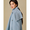 Inman Irregular Scarf Collar Double-sided Woolen Coat 2025 Winter Women's New Woolen Coat Sky Blue S