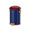 VEELAR Creative Trash Can for Living Room and Household Internet Celebrity 2025 New Dopamine Kitchen and Bathroom High-Looking Pedal with Cover 8L-Capri Blue (Red Cover)