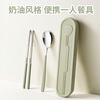 National style student portable tableware set for one person 316 stainless steel food grade chopsticks and spoon set tableware storage box Antibacterial grade 316 chopsticks and spoon two-piece set