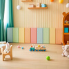 RSRDDY anti-collision wall stickers self-adhesive bedside soft-packed wall tatami soft-packed wall surrounds for children 3D three-dimensional wall stickers backrest customization 3.2 cm thick five colors light blue + grass green + yellow + orange + pink set 200cm wide X 40cm high / 1 set (20cm wide