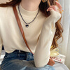 Yu Zhaolin (YUZHAOLIN) half turtleneck bottoming shirt for women autumn and winter 2025 new top with knitted sweater, lazy style, soft waxy sweater, apricot color