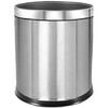Miyi 304 stainless steel trash can commercial hotel flame retardant KTV outdoor double-layer bathroom living room custom LOGO 10L stainless steel thickened single layer iron paint custom l