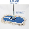 Hasdick dust push flat mop row mop 60CM blue with rod complete set (1 piece) HKQJ06 office housekeeping factory workshop shopping mall cleaning water absorption decontamination detachable