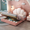Crown children's bed girl pink leather bed princess bed cute girl bed soft bag backrest dream children's solid wood bed leather bed + 918# natural coconut palm mattress + cabinet 2 - free installation 1.8*2.0 meter frame structure
