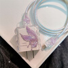 Ye Yu Purple Wings Half Butterfly Apple Charger Protective Cover 20w Data Cable Protective Cover Apple 17/16/15/14/13/12/11 Charging Cable Anti-Breaking Cute Niche Head Protection + Both End Protection + Line Protection Purple Wings Half Butterfly
