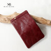 Minibird Vegetable Tanned First Layer Cowhide Wallet Women's Casual Genuine Leather Hand Scratched Short Retro Portable Card Holder Anchor Red