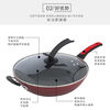 Oupinyuan household pot set three-piece kitchen non-stick pot combination wok pan pan gas stove induction cooker suitable for double lid wok + frying pan + soup pot