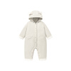 Minibala baby clothes for men and women, velvet-lined cotton jumpsuits, hooded rompers, autumn and winter ash card 50508 80cm