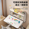 QIAOBAOBAO children's study desk and chair set can be raised and lowered with reading bookshelf, multi-functional desk and chair, student home desk, collection gray - environmentally friendly and aldehyde-resistant, three-layer large bookshelf