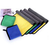 High-density car wash towel coral velvet double-sided thickened car towel 30*30 water-absorbent glass cleaning towel gray blue 450g 30*30cm