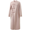 Three-color plum shadow sparse 2025 winter new sheep wool plate buckle double-sided woolen coat loose long style C Cherry Blossom Pink S 155/80A